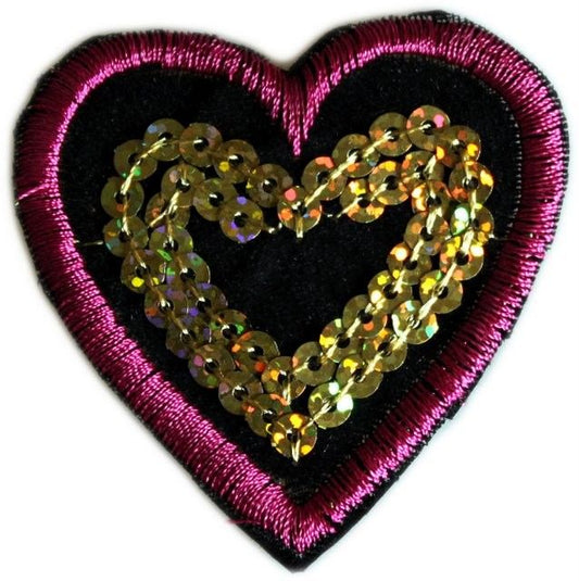 Violet & Gold Hearts - aprx 50 pieces