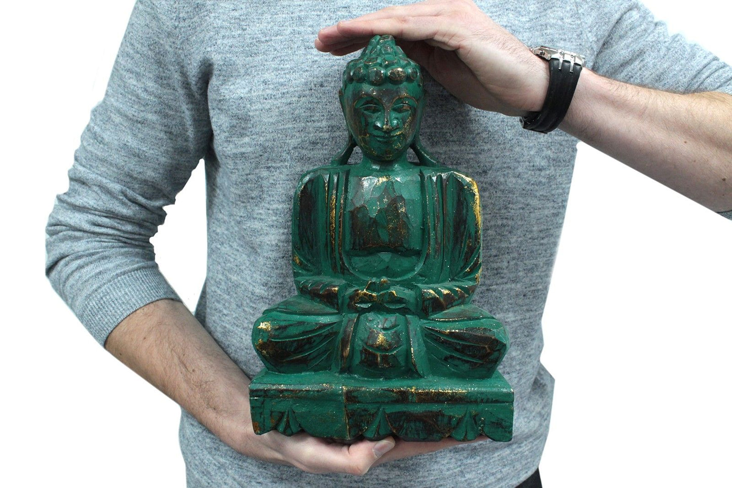 TEAL  Wooden -Buddha Statue -30CM