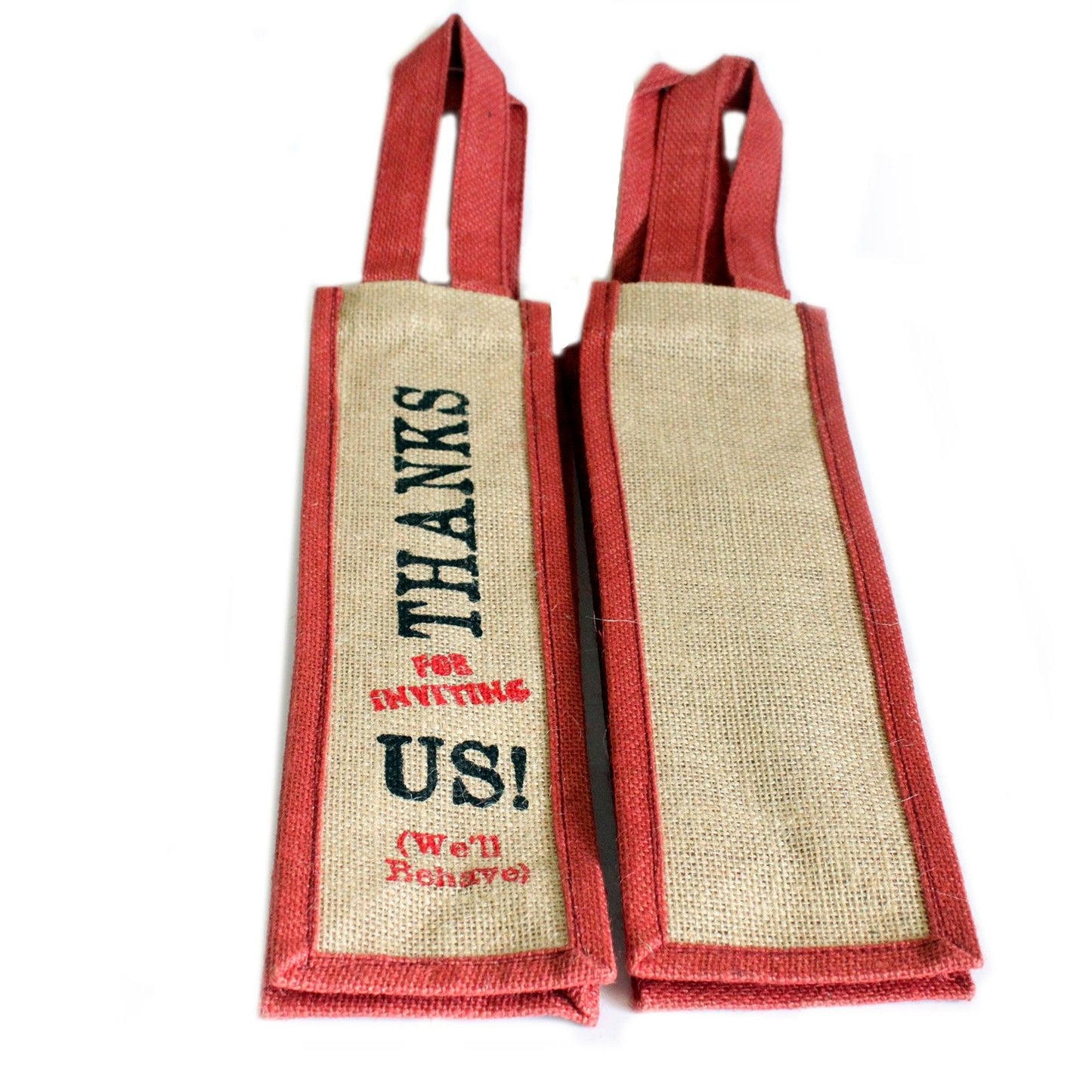 Jute Bag Burgundy - Thanks for Inviting Us!