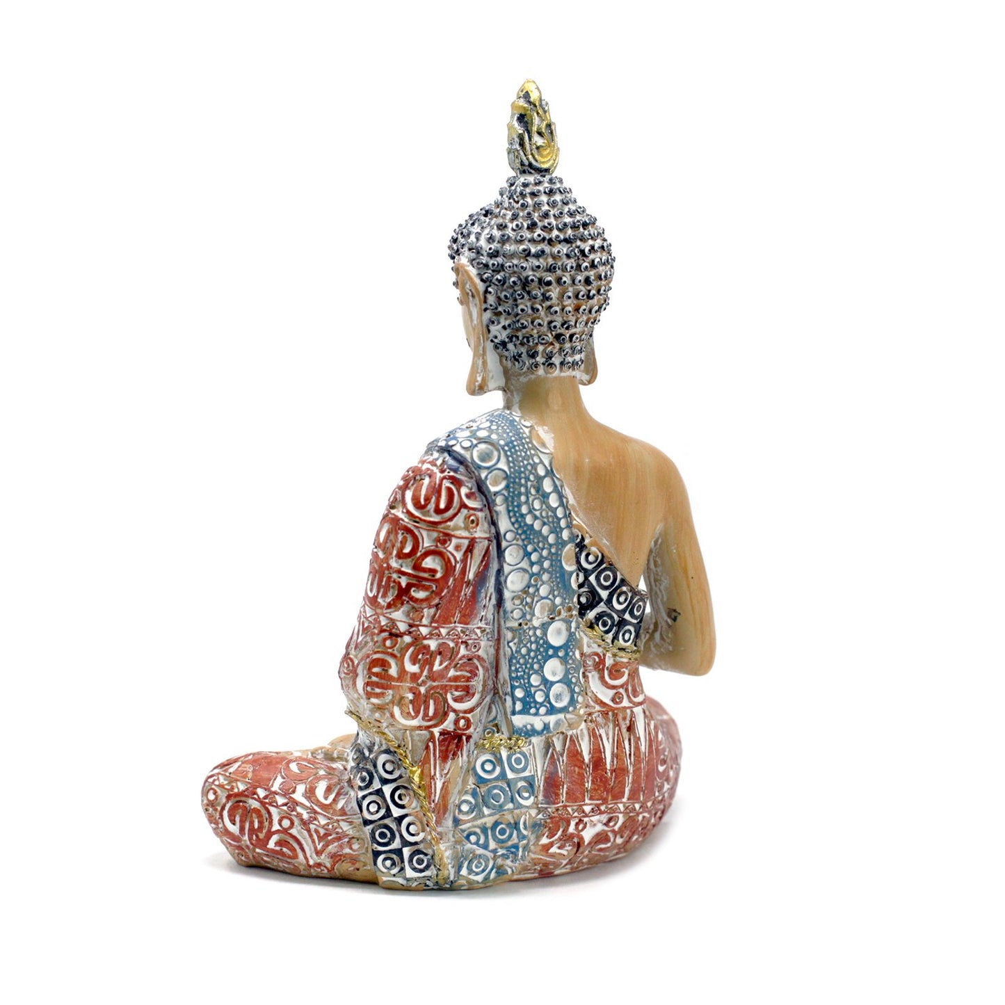 Thai Buddha - Protection - Terraccotta & Sky Blue 15 cm