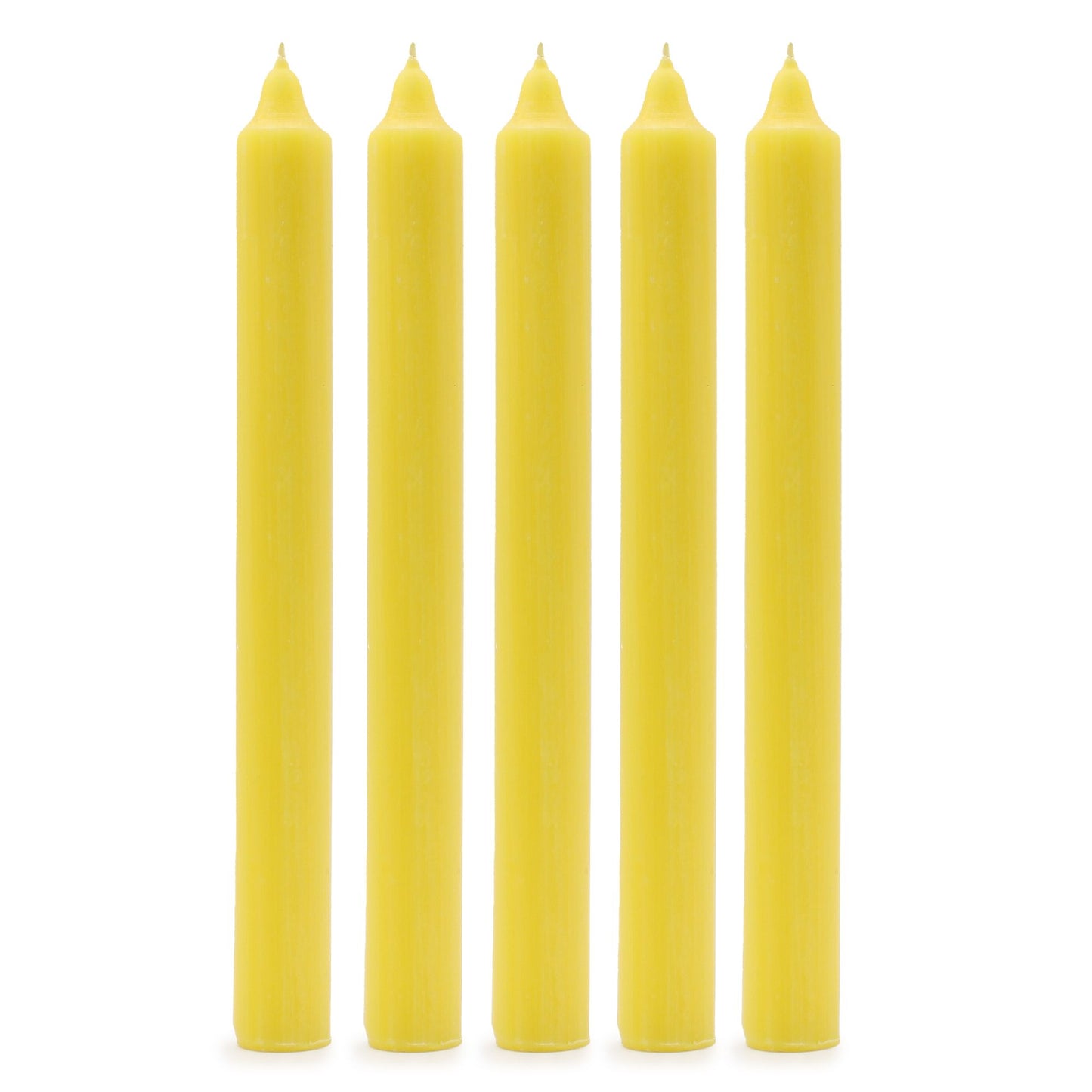 Solid Colour Dinner Candle Set - Pack of 21 - Rustic Lemon