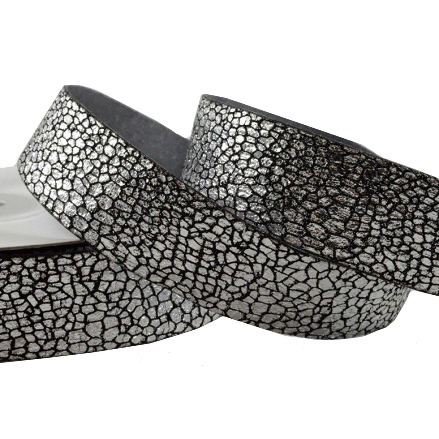 15mm Silver Snake Skin Styled Ribbon (10m)