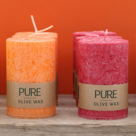 Pure Olive Wax Candle 90x60 - Orange