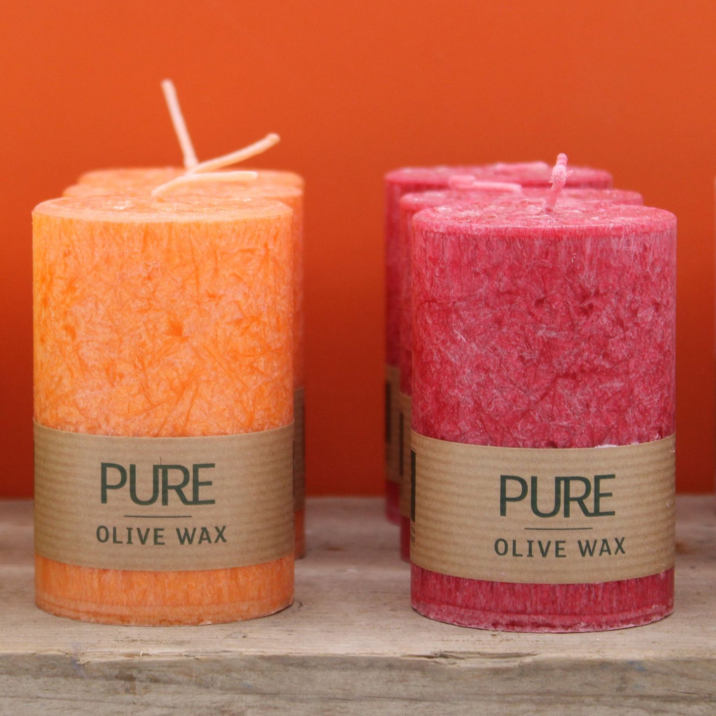 Pure Olive Wax Candle 90x60 - Red