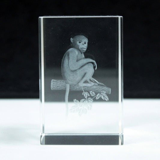 Laser Crystal Block - Monkey
