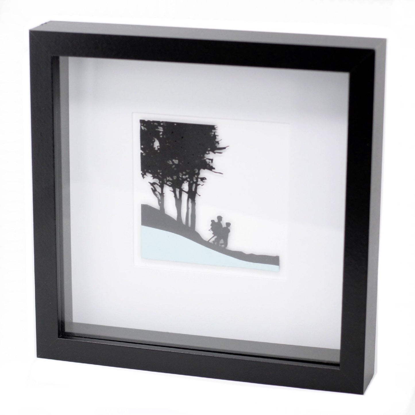 Paper Cutout Black Picture Frame - Family Trip