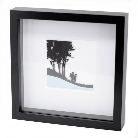 Paper Cutout Black Picture Frame - Family Trip