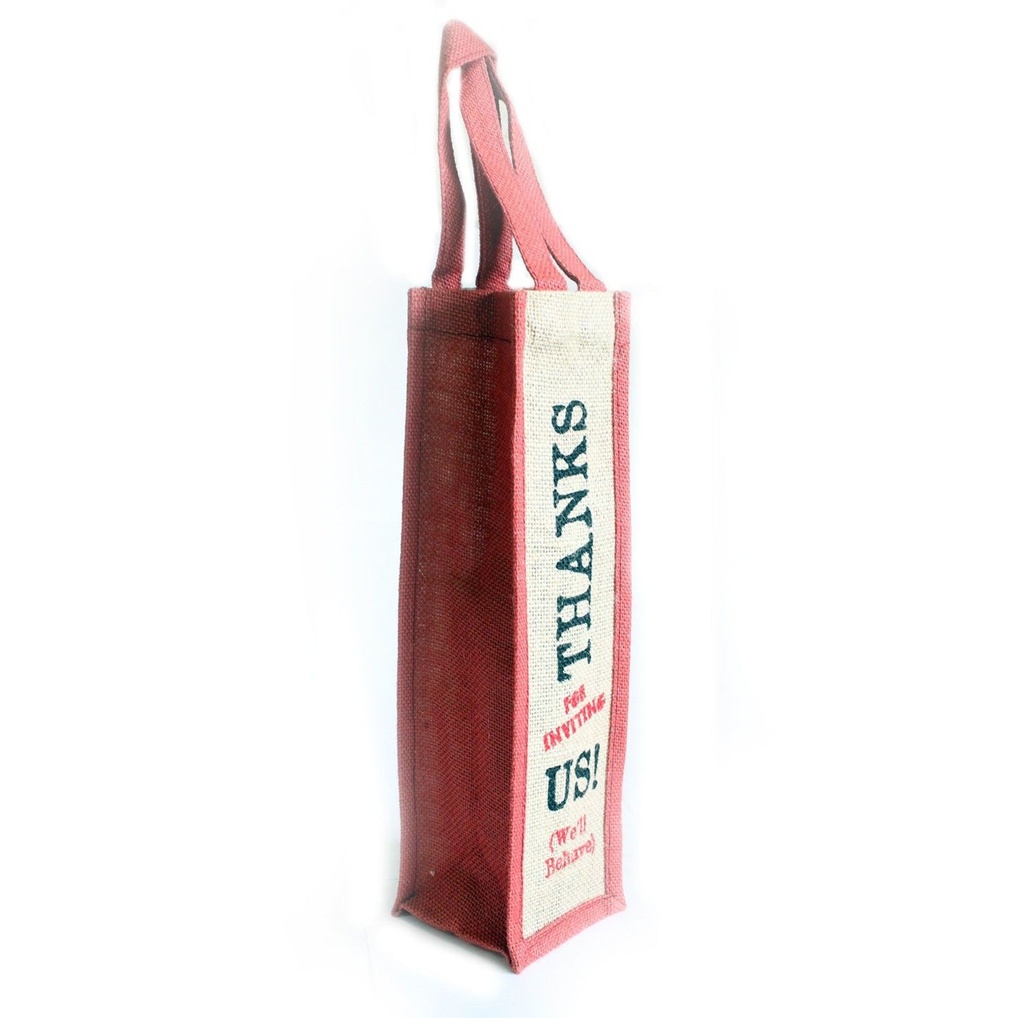 Jute Bag Burgundy - Thanks for Inviting Us!