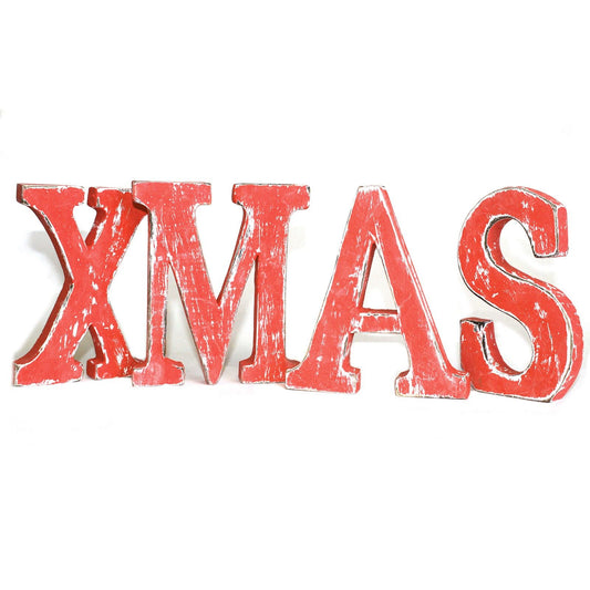 Shabby Chic Letters Red Wash   - XMAS