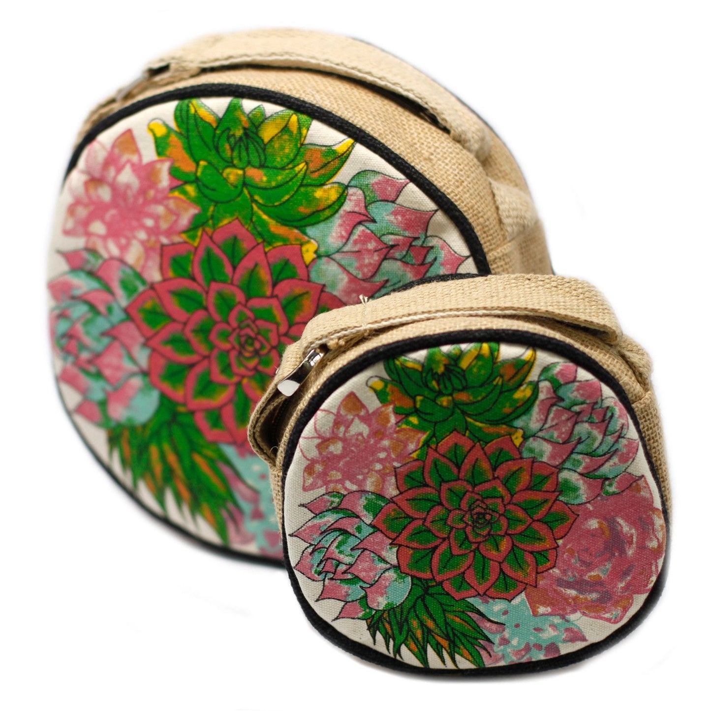 Eco Round Bags - Cactus Flowers