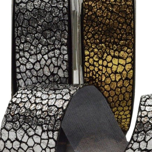 15mm Gold Snake Skin Styled Ribbon (10m)