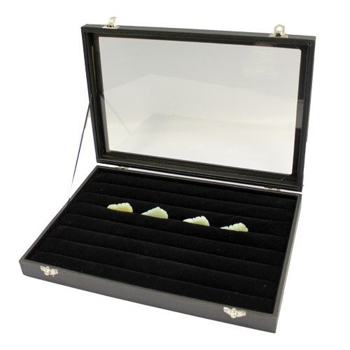 Black Large Ring Tray - Glass Lid