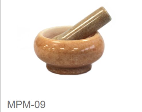 Small Peach Marble Pestle & Mortar - 8x5.5cm