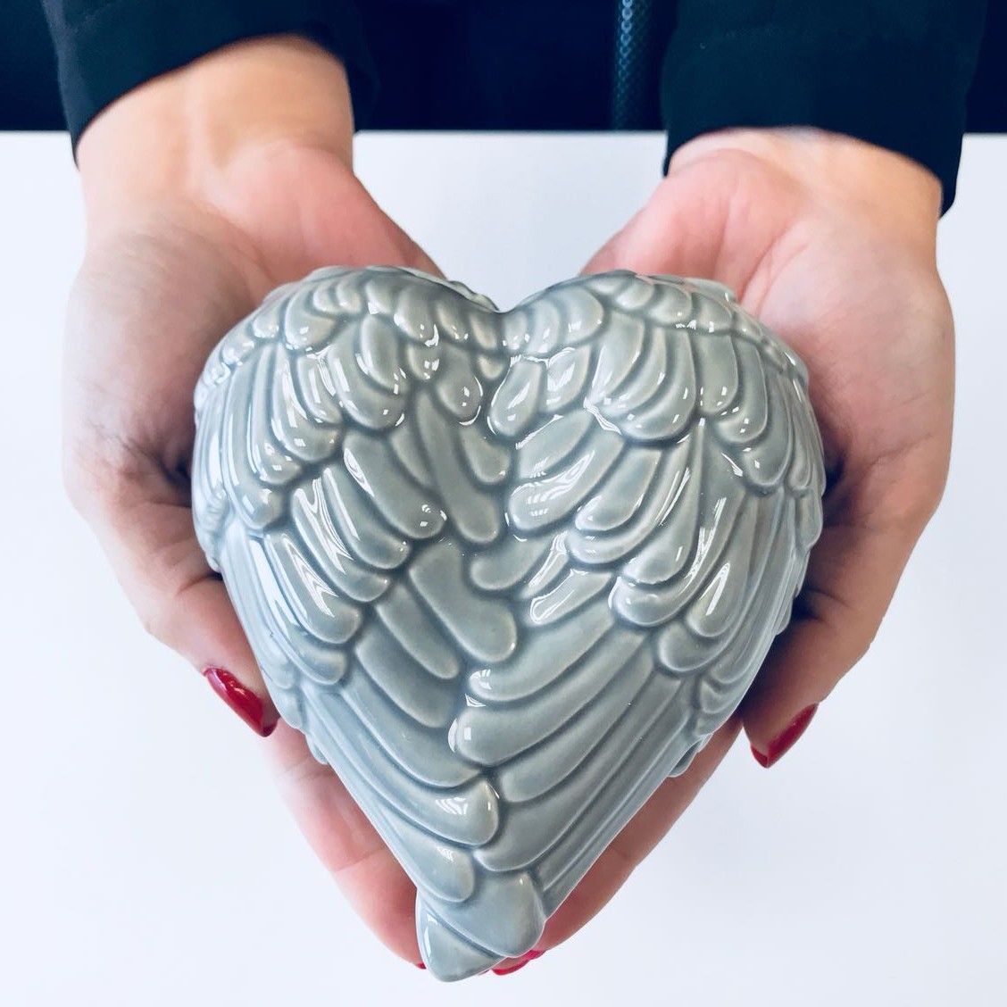 Angel Wings Trinket Box - Stone