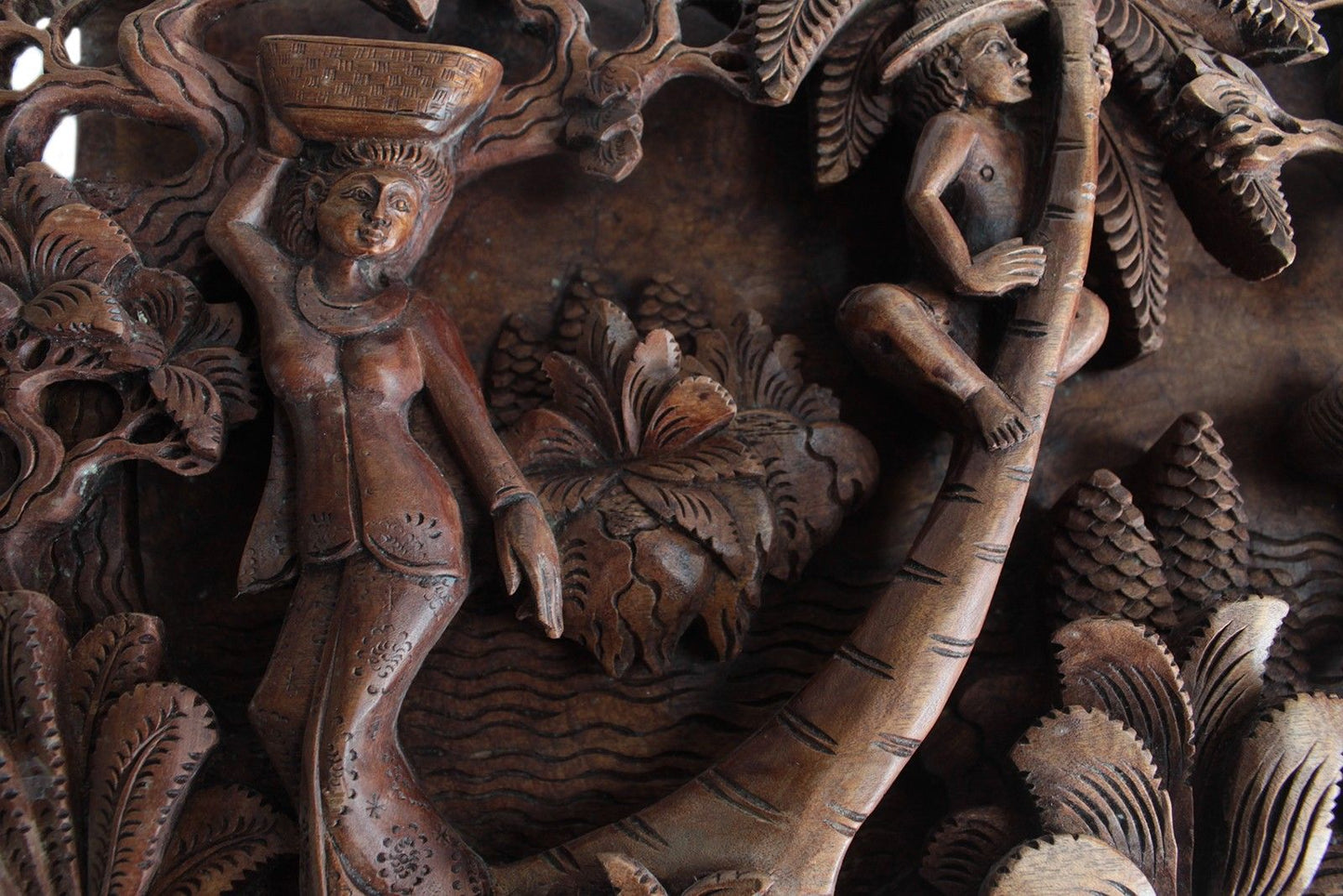 Bali Artisan Panels - Palm Tree & Flowers