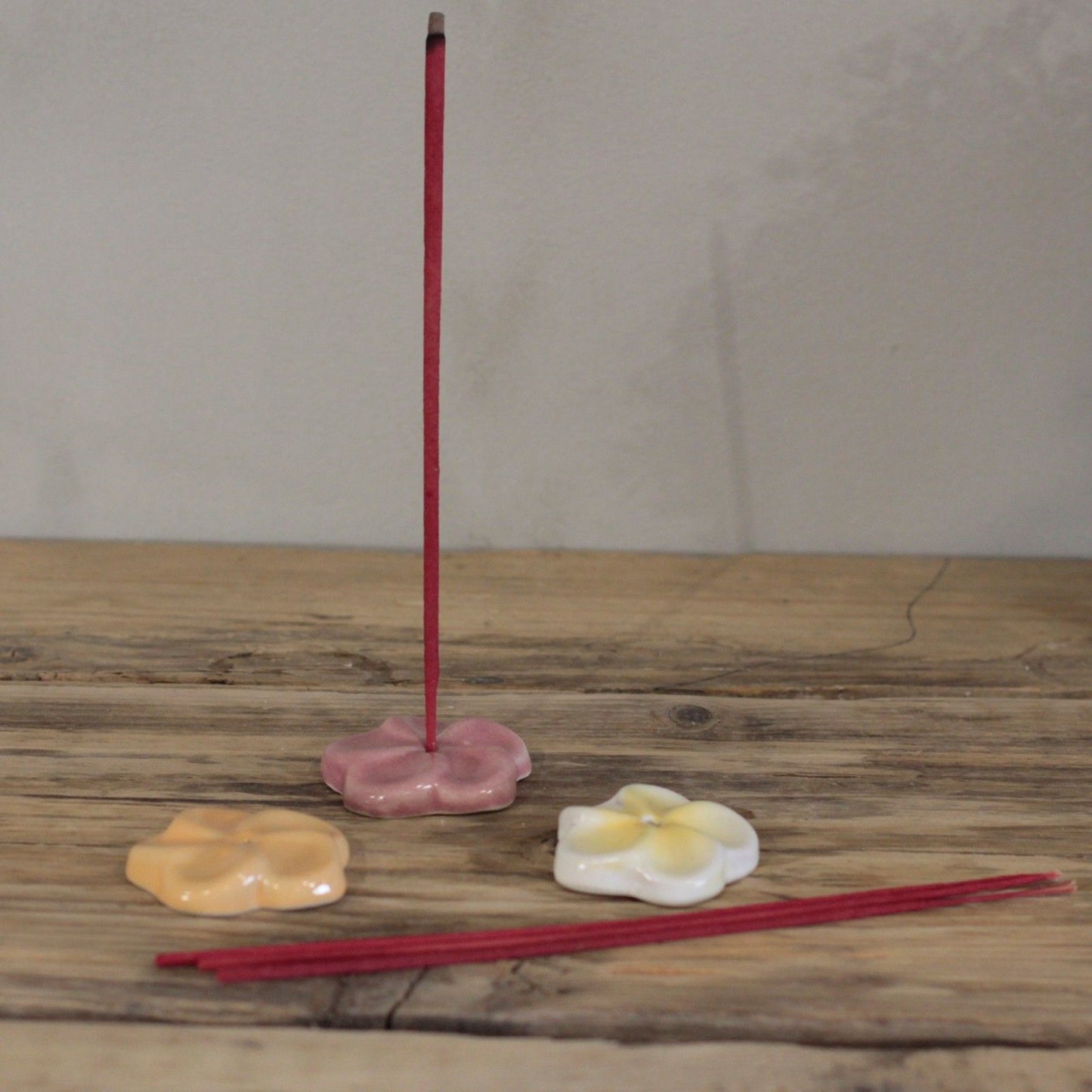 Ceramic Incense Holder - Frangipani (asst cols)