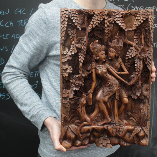 Bali Artisan Panels - Lovers & Deer