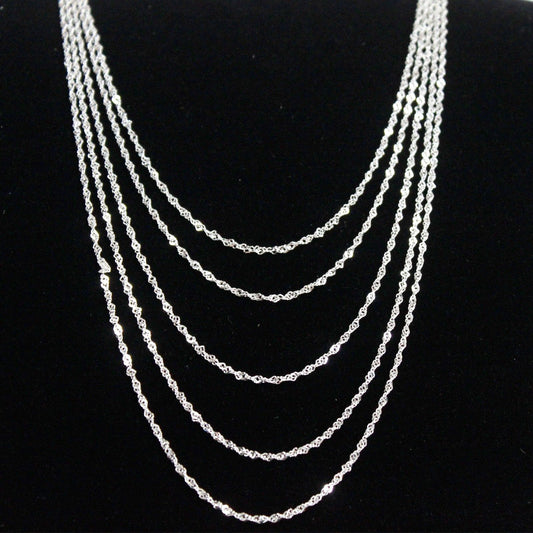 Twist 925 Adjustable Silver Chains  45 - 40cm