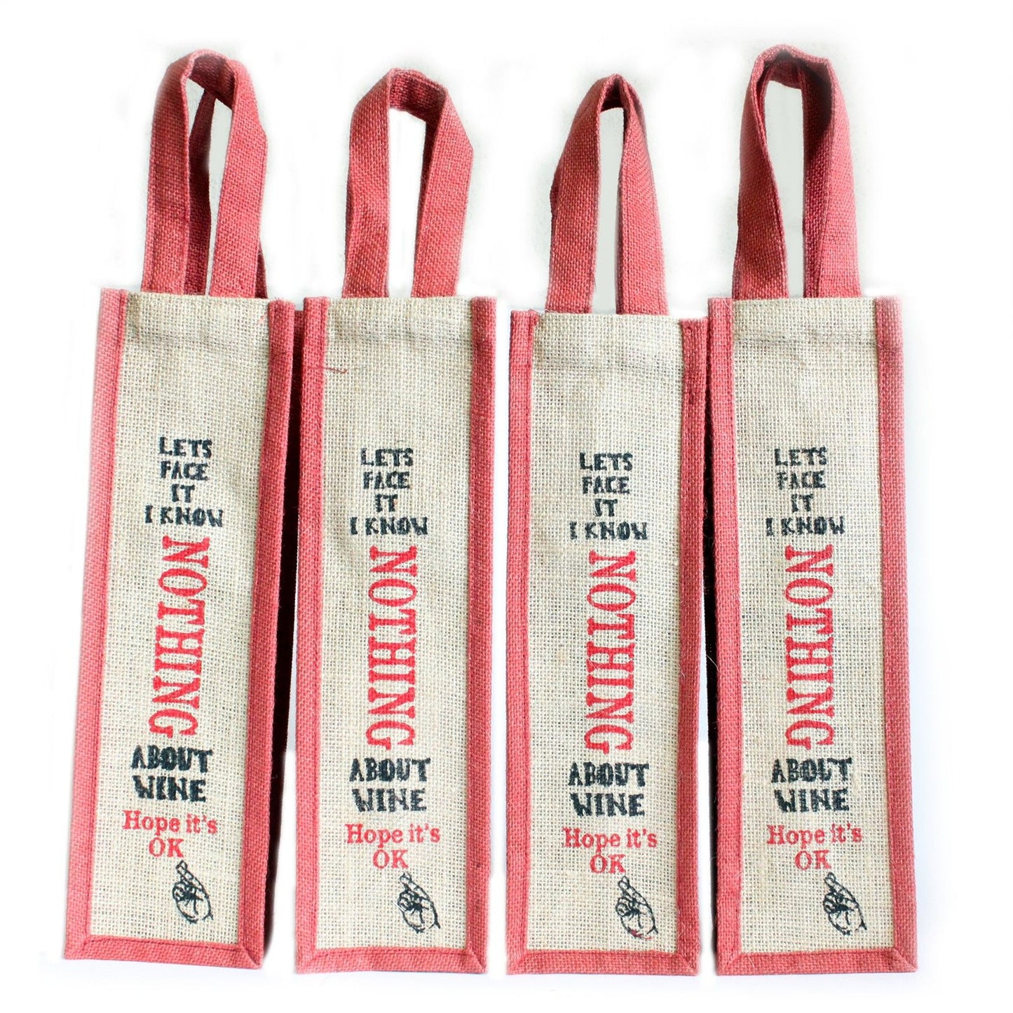 Jute Bag Burgundy - I Know Nothing