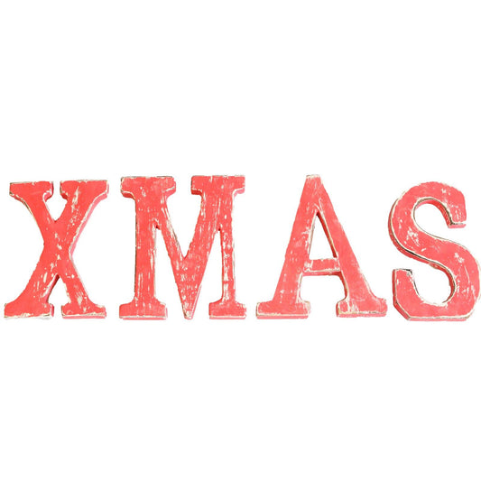 Shabby Chic Letters Red Wash   - XMAS