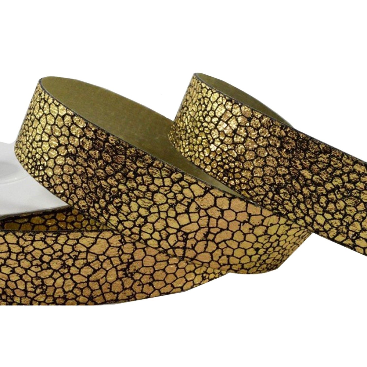 15mm Gold Snake Skin Styled Ribbon (10m)