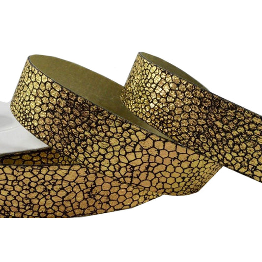 15mm Gold Snake Skin Styled Ribbon (10m)