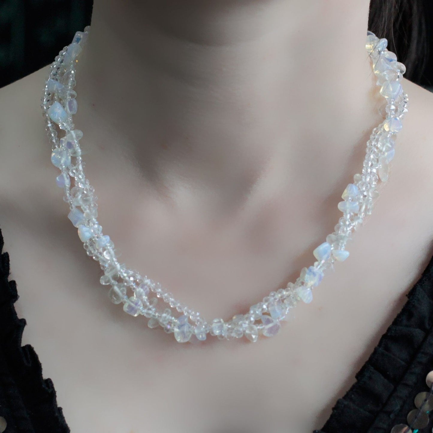Chipstone & Bead Necklace - Opal