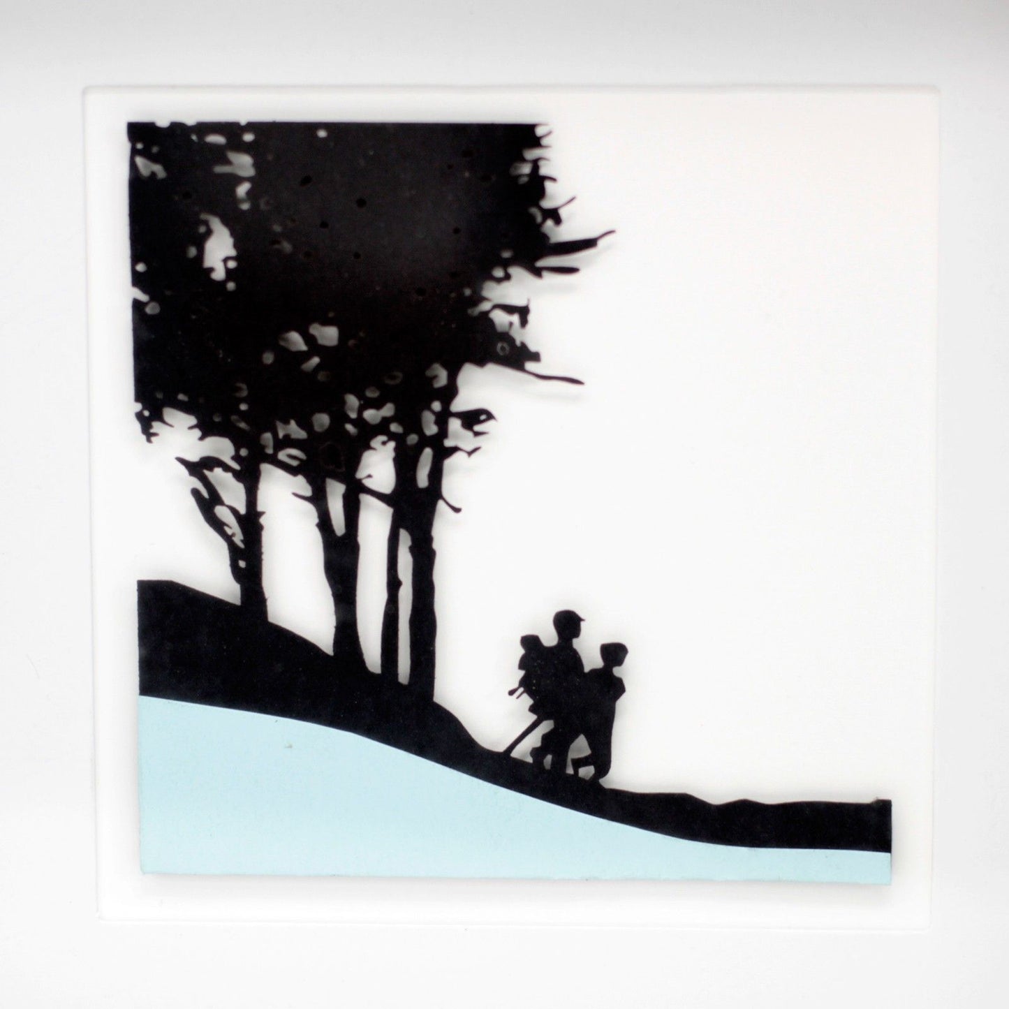 Paper Cutout Black Picture Frame - Family Trip
