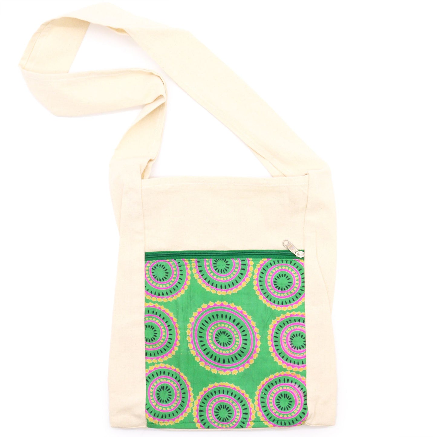 Sling Bag - Green Alpana Silk - Asst