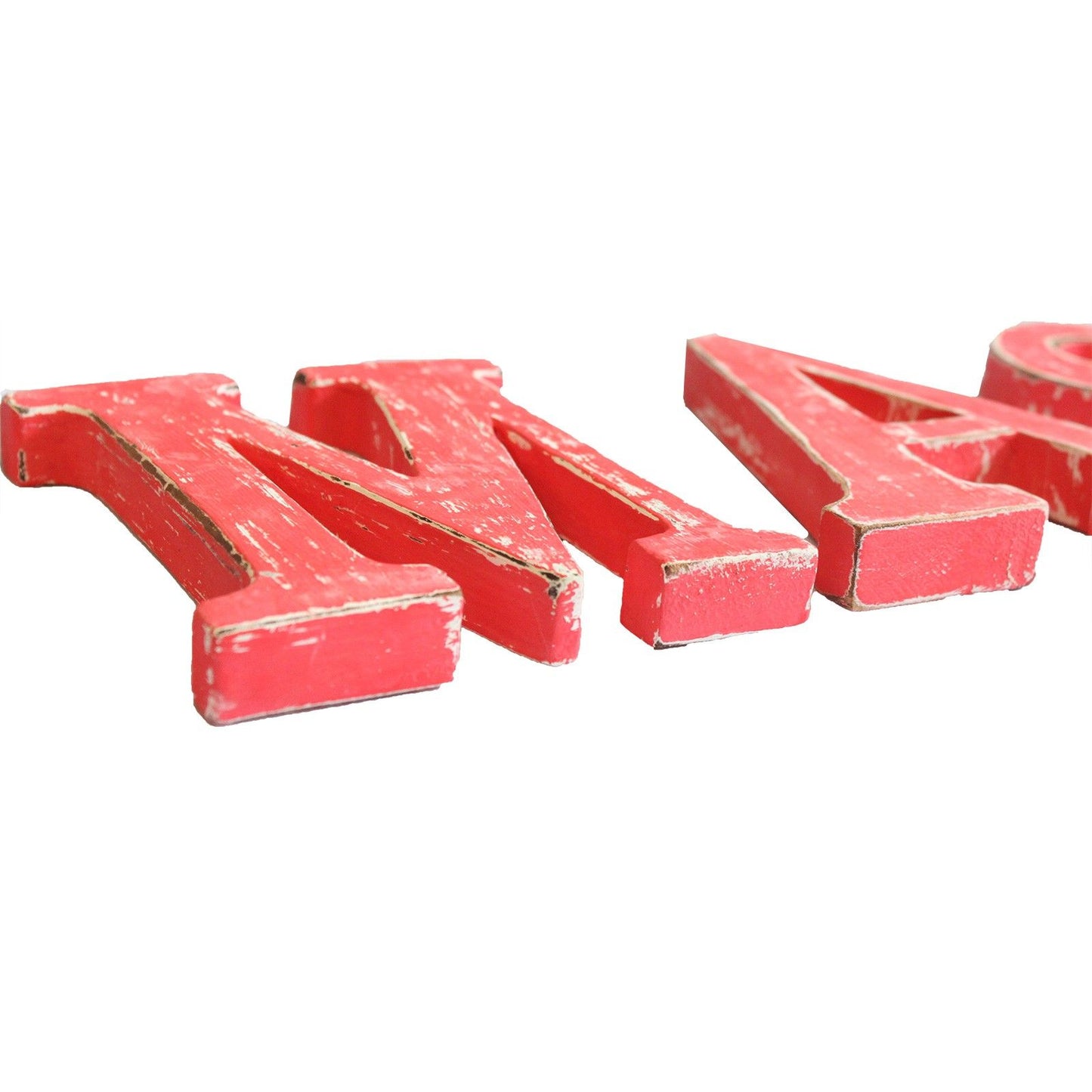Shabby Chic Letters Red Wash   - XMAS