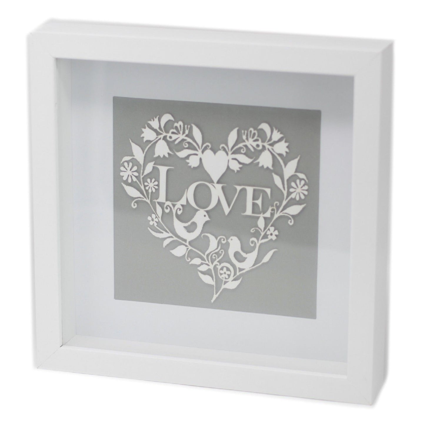 Paper Cutout White Picture Frame - Love