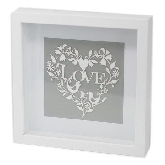 Paper Cutout White Picture Frame - Love