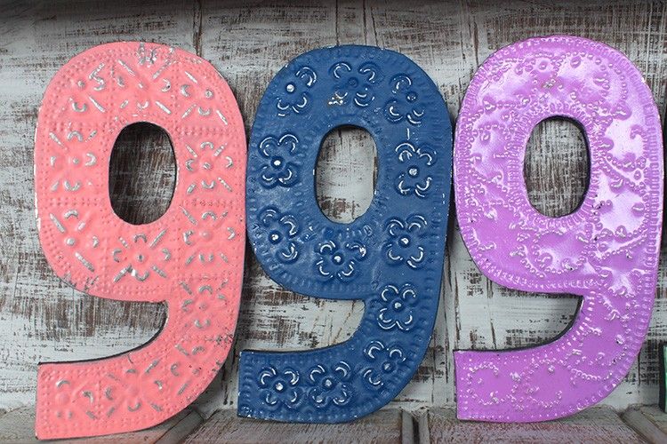 Number "9" - Assorted Colours - 15cm