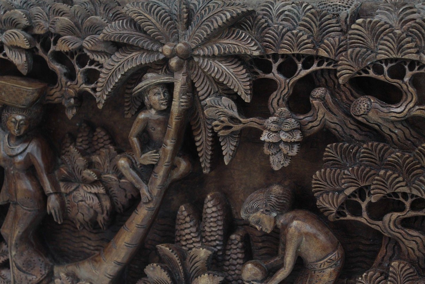 Bali Artisan Panels - Palm Tree & Flowers