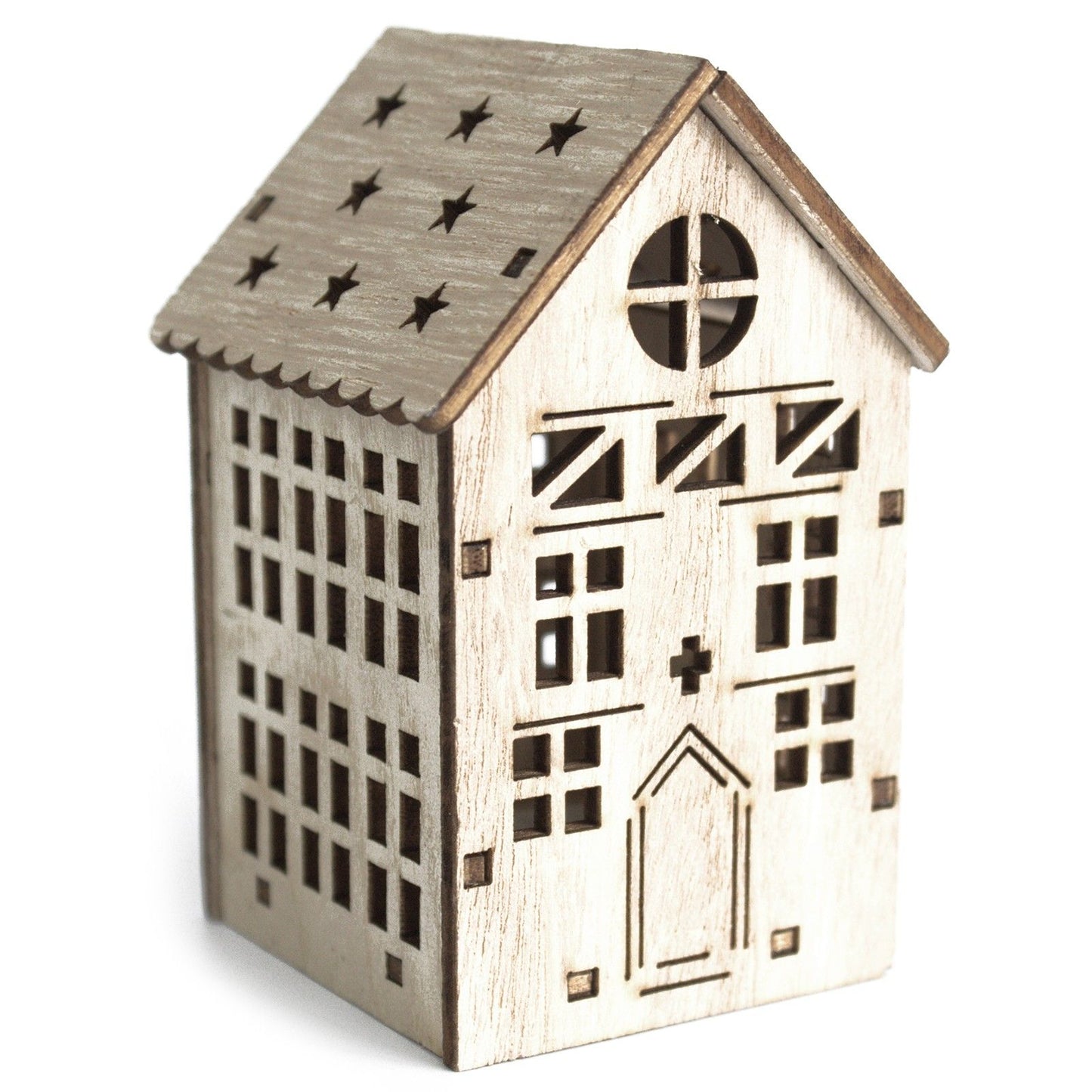 Medium Wooden LED Light Shadow House