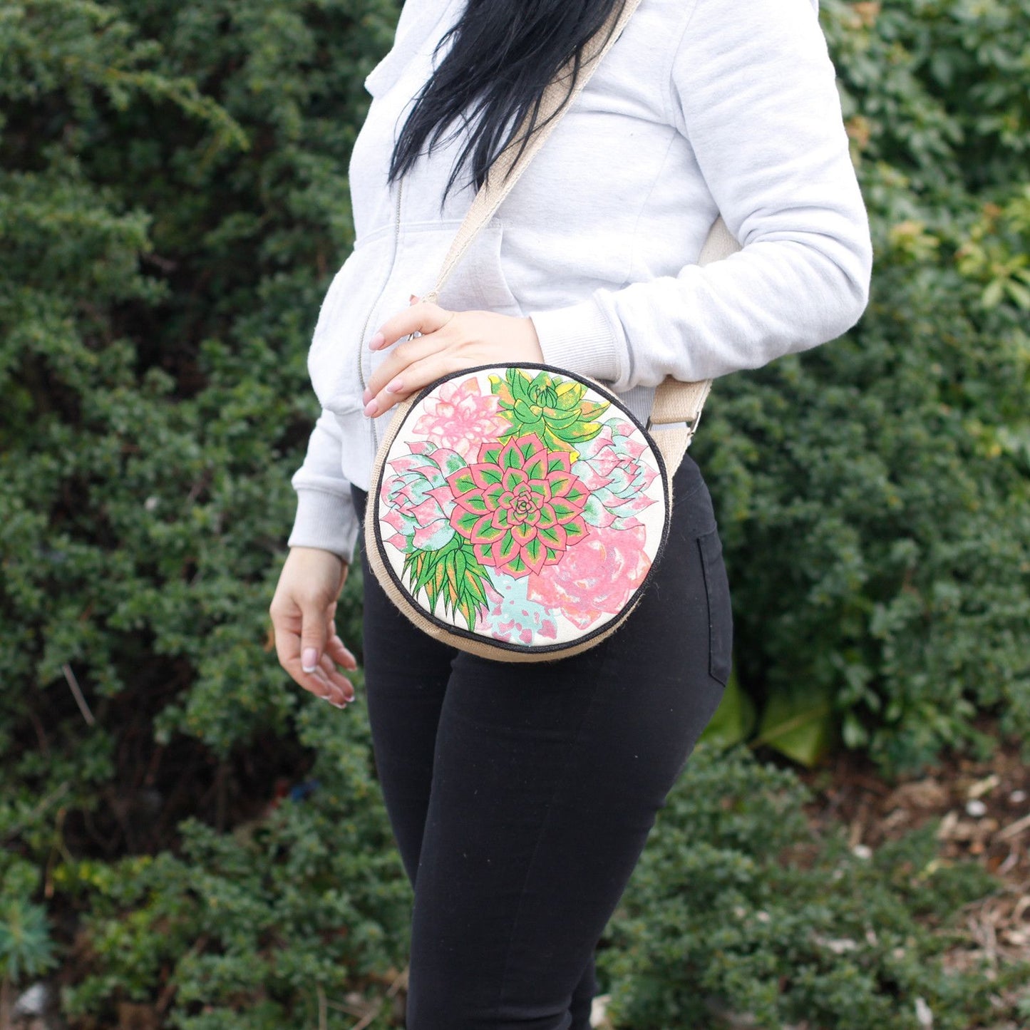 Eco Round Bags - Cactus Flowers