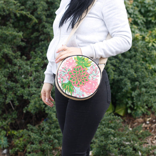 Eco Round Bags - Cactus Flowers