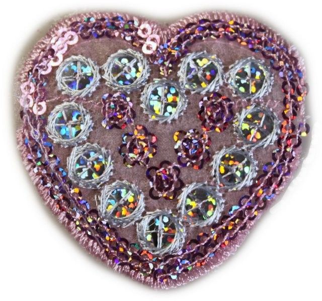 Pink & Organza Hearts - aprx 50 pieces