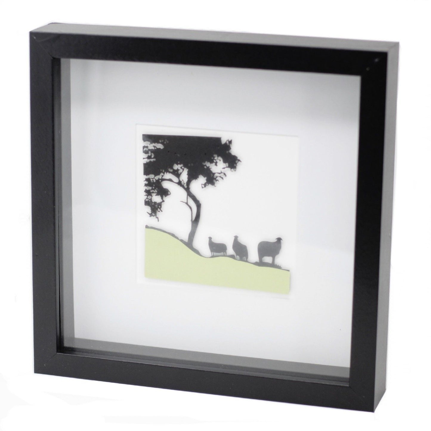 Paper Cutout Black Picture Frame - Sheep
