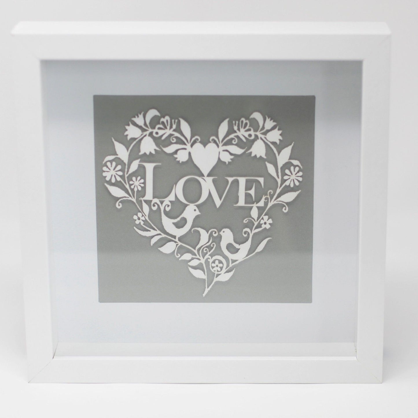 Paper Cutout White Picture Frame - Love