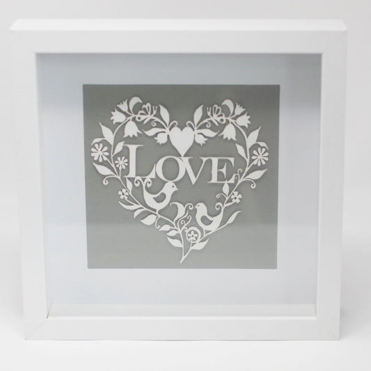 Paper Cutout White Picture Frame - Love