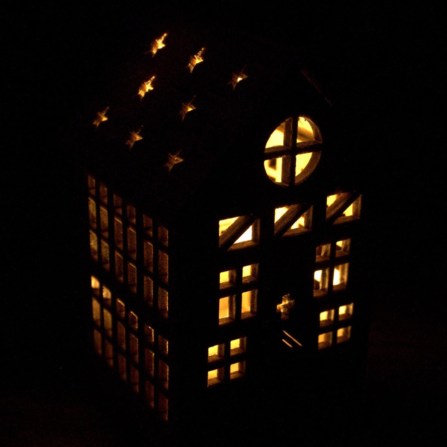Medium Wooden LED Light Shadow House