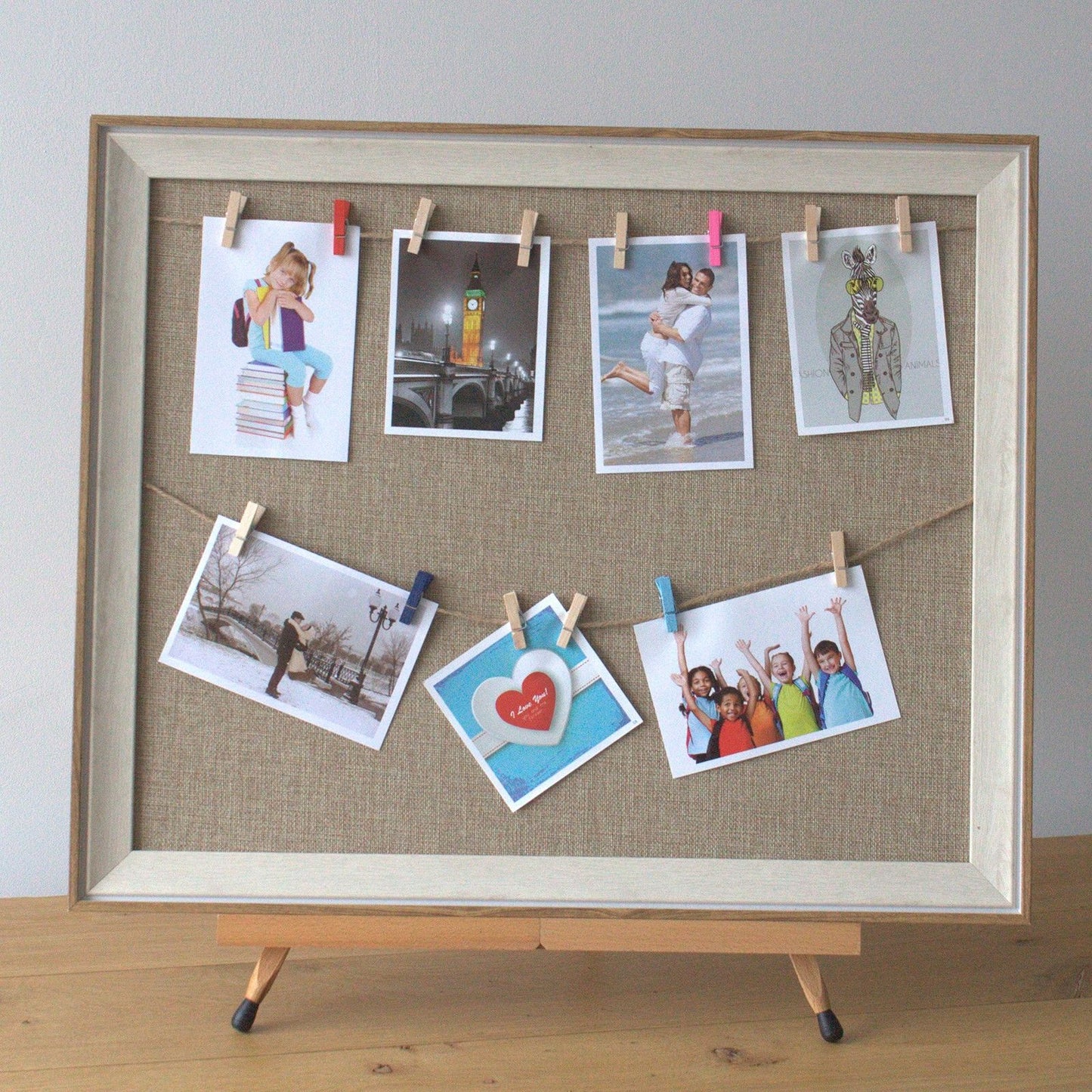 Lrg DIY Peg Photo Frames - Natural Jute
