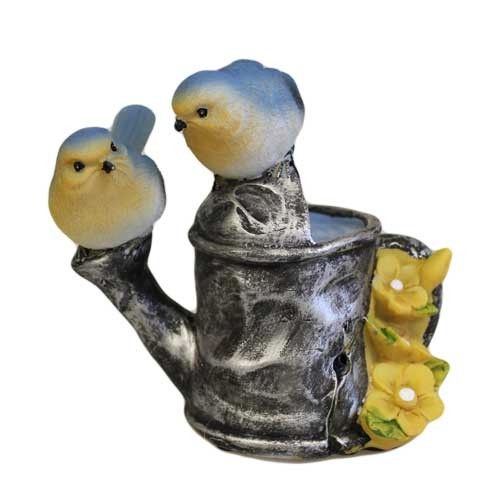Gartenlichter & Bewegungsmelder 2 Vögel auf Gießkanne