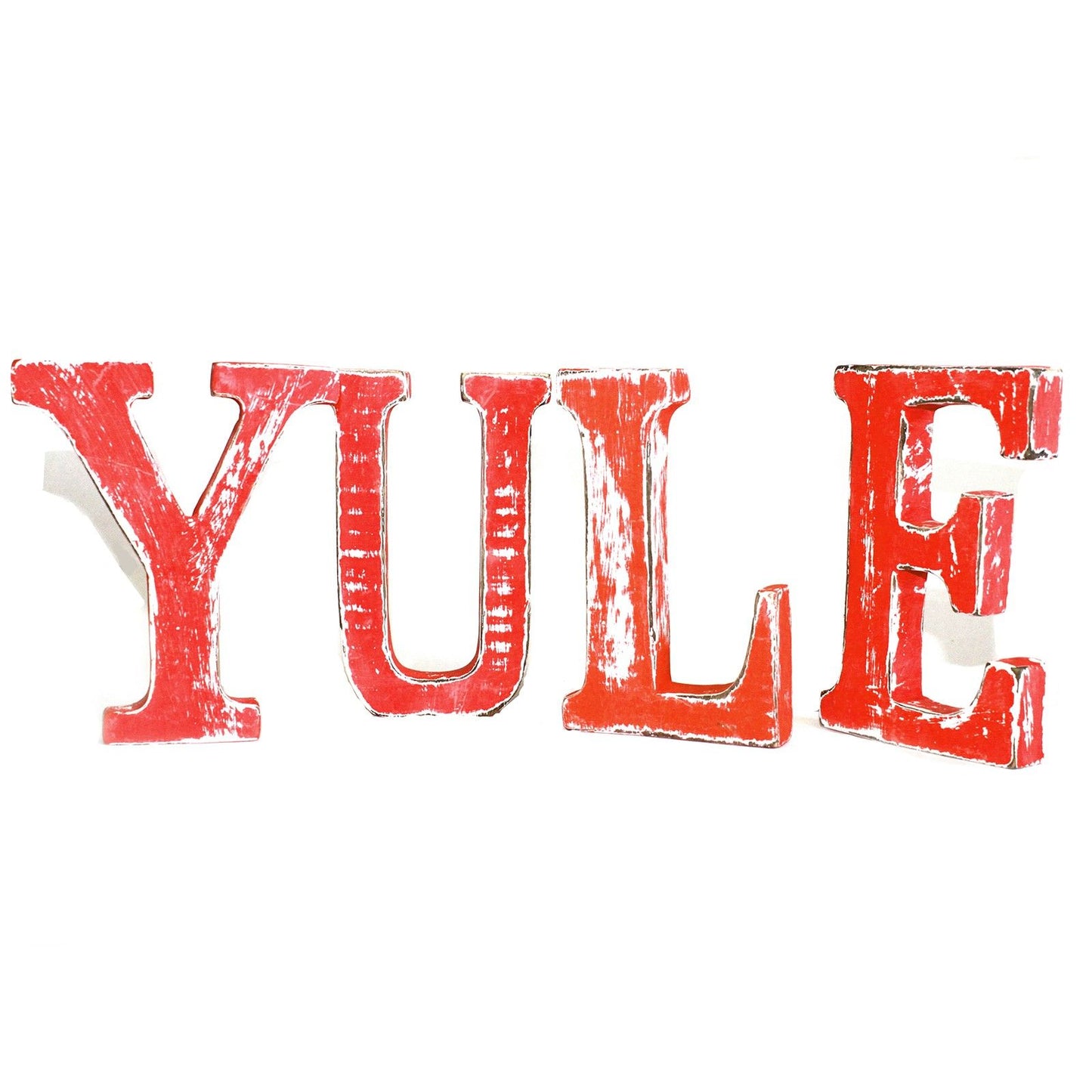 Shabby Chic Letters Red Wash   - YULE