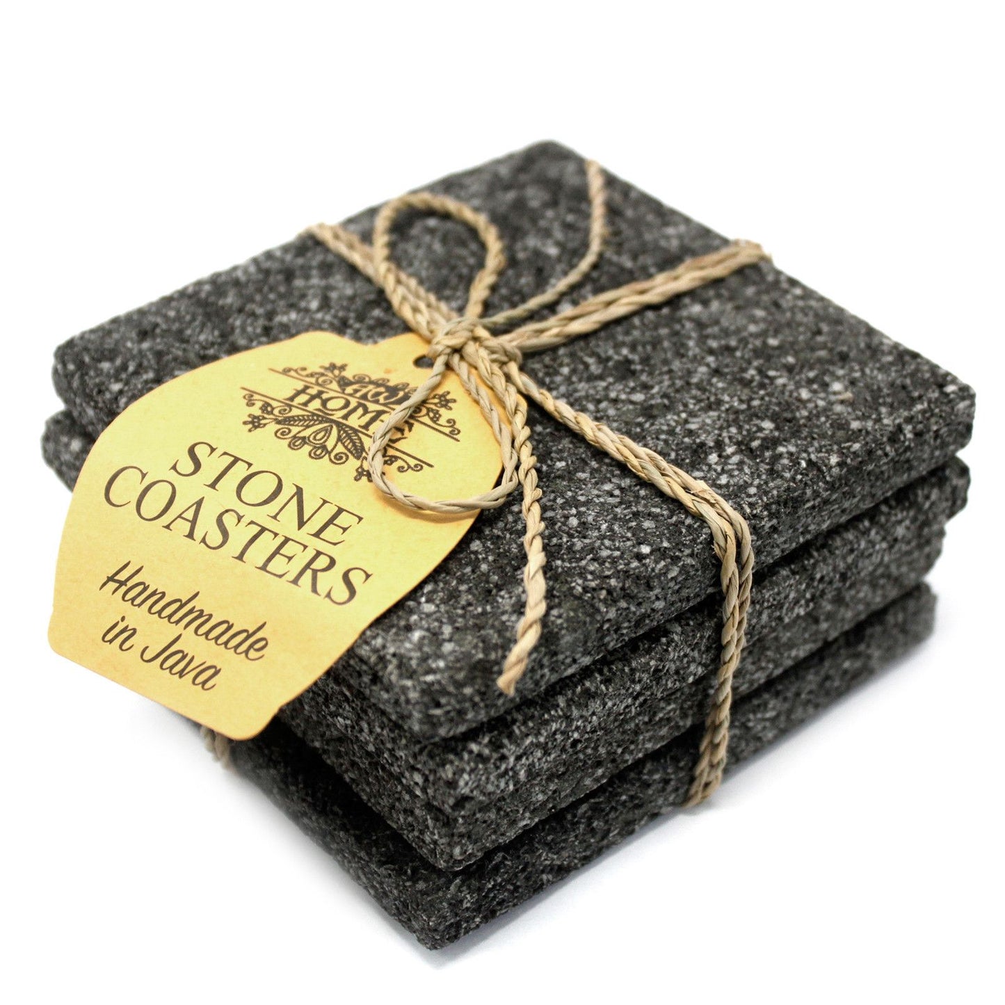 Stone Set of 4 Coasters - Square - Simple Lavastone