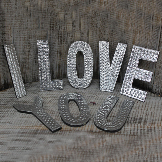 Sm Arty Aluminum Letters - I LOVE YOU