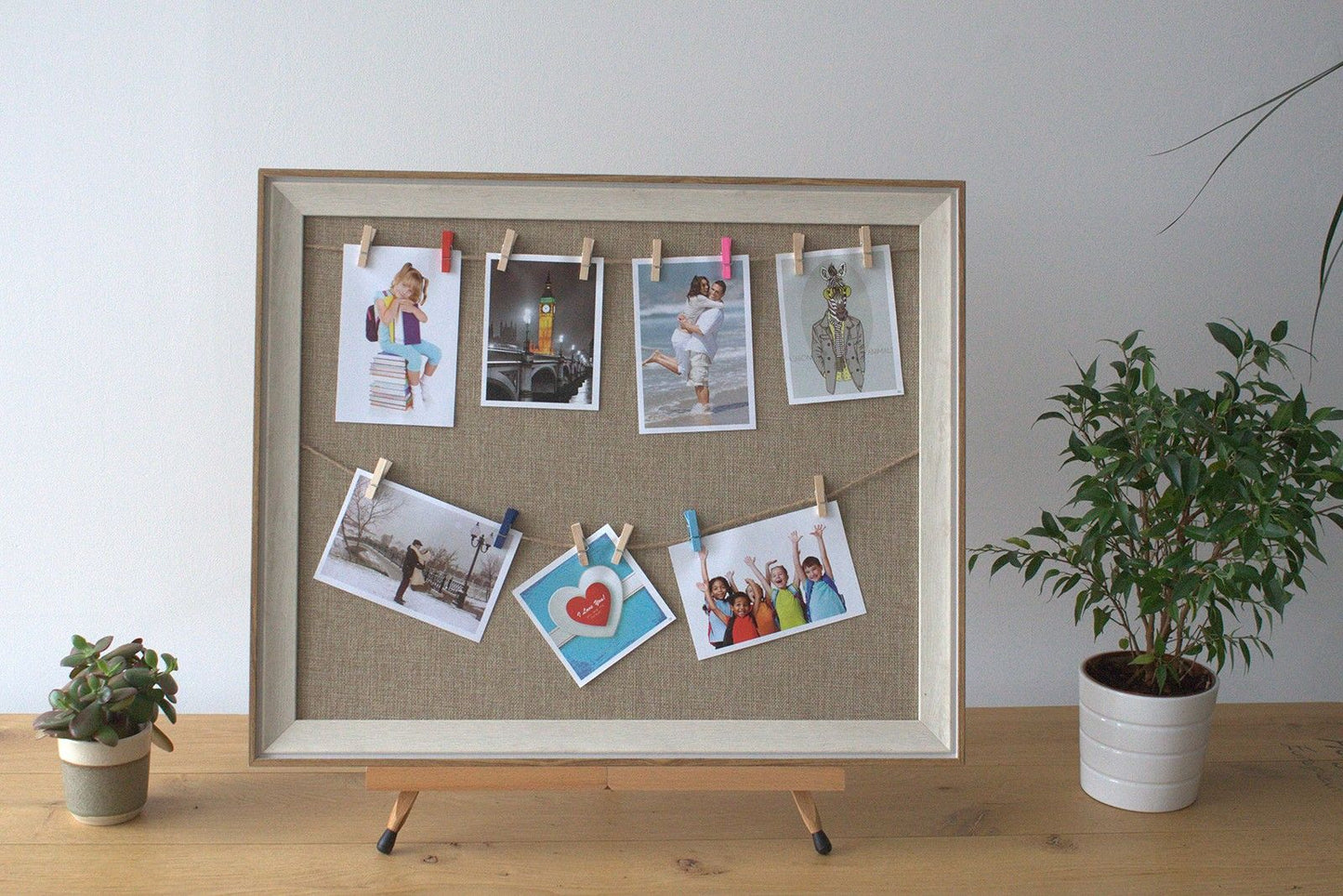 Lrg DIY Peg Photo Frames - Natural Jute