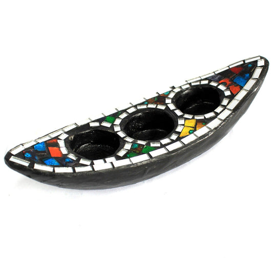 Moroccan Mosaic Tri-Candle Holder