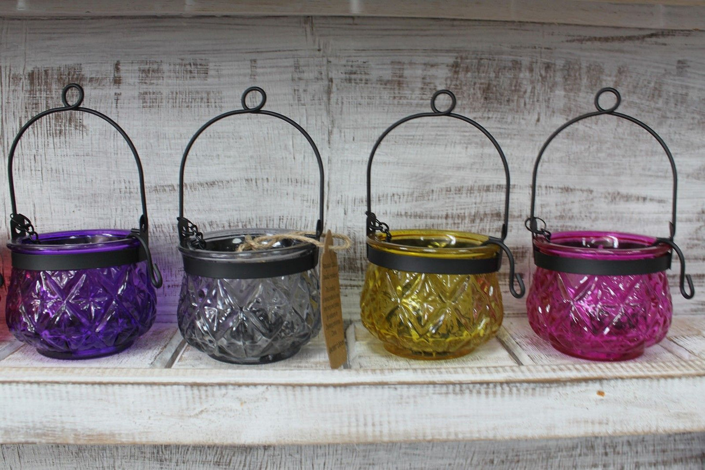 Moroccan Style Hanging Candle Lantern - Grey